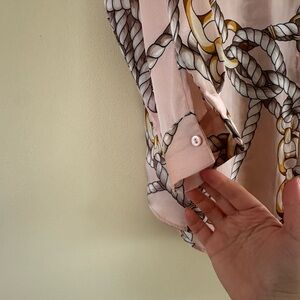 Zara Blush and Gold Chain Pattern Blouse